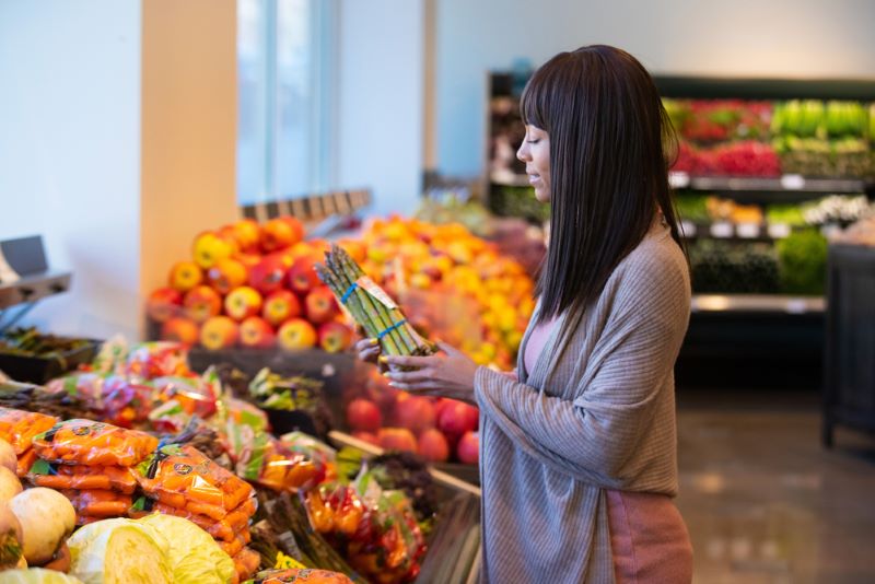woman shopping in grocery store