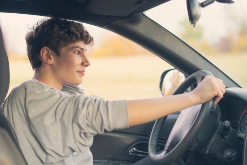 Inexperienced teenager driving